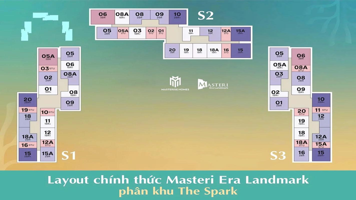 mặt bằng phân khu the Spark - Masteri Era Landmark